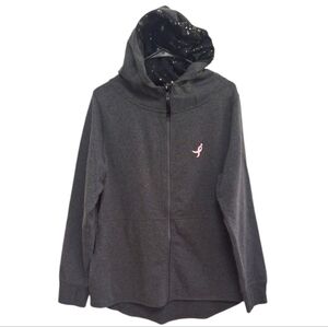 Susan G. Komen By Earth Yoga Gray Hooded Women's Sweater Full Zip Size XXL